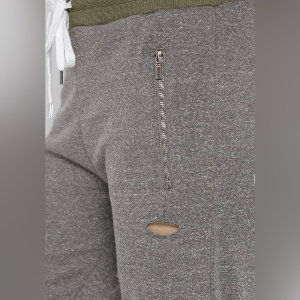 Forever 21 Woman's Grey Melange Ripped Joggers - Size Small - Picture 4 of 7